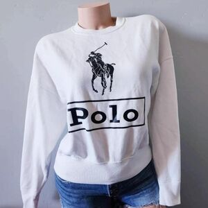 Ralph Lauren White Polo Sweatshirt